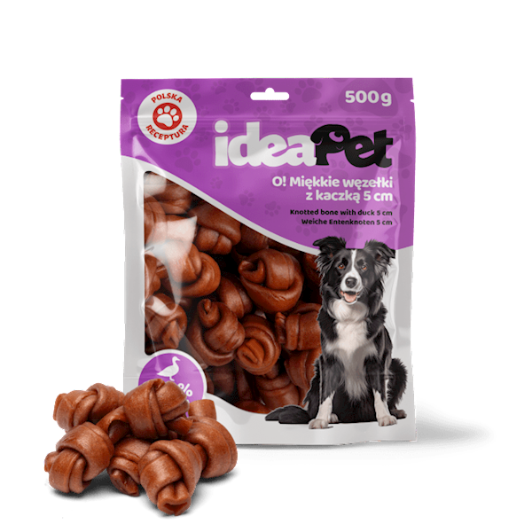 IDEAPET MIĘKKIE WĘZEŁKI Z KACZKĄ 5CM 500G