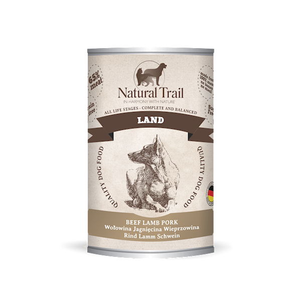 NATURAL TRAIL DOG LAND WOŁOWINA, JAGNIĘCINA, WIEPRZOWINA 400G