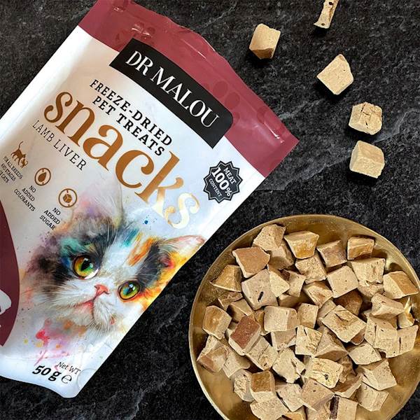 DR MALOU PRZYSMAKI LIOFILIZOWANE DLA KOTA 100% WĄTROBA JAGNIĘCA 50G