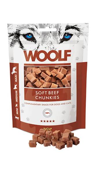 WOOLF BEEF CHUNKIES 100G