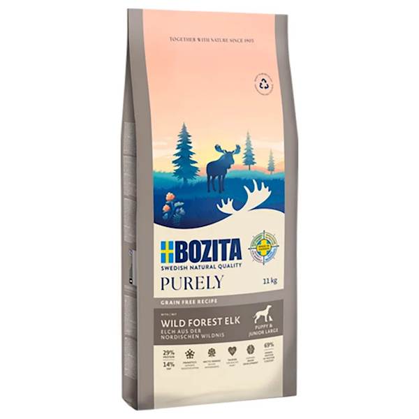 BOZITA PIES PURELY GRAIN FREE PUPPY&JUNIOR LARGE ELK 11KG