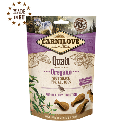CARNILOVE DOG SEMI MOIST SNACK QUAIL ENRICHED WITH OREGANO 200G