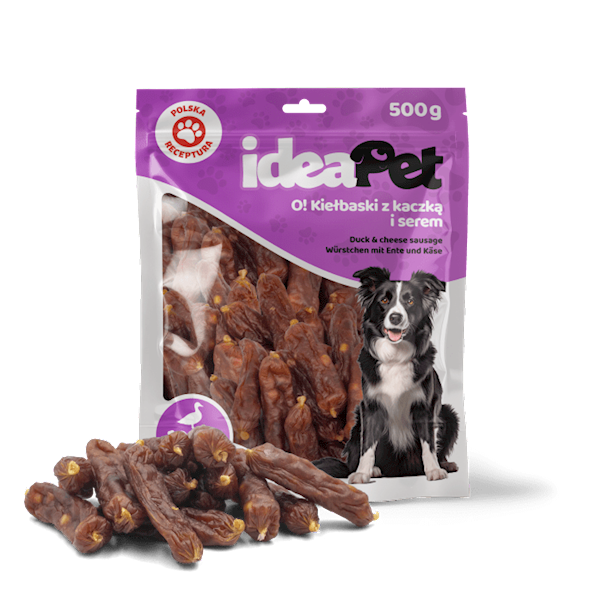 IDEAPET KIEŁBASKI Z KACZKĄ I SEREM 500G