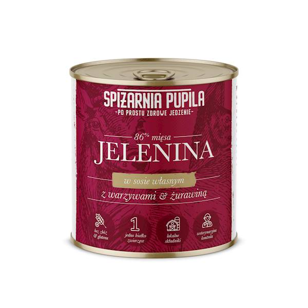 SPIŻARNIA PUPILA JELENINA Z WARZYWAMI & ŻURAWINĄ 850G