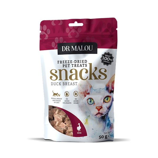 DR MALOU PRZYSMAKI LIOFILIZOWANE DLA KOTA 100% PIERŚ KACZKI 50G