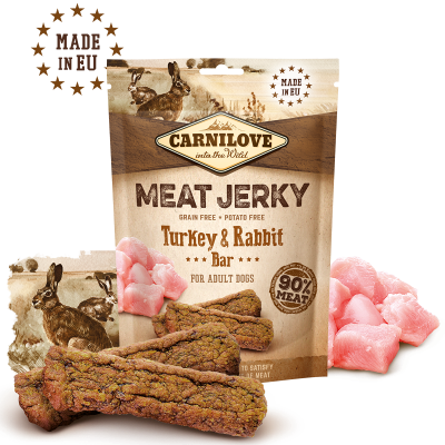 CARNILOVE DOG MEAT JERKY TURKEY & RABBIT BAR 100G
