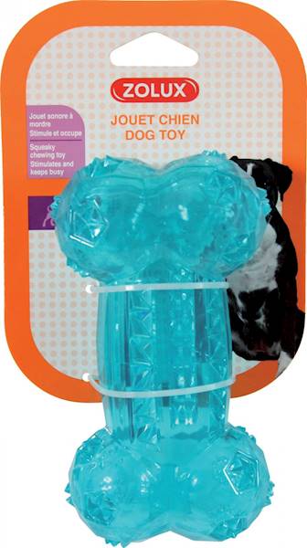 ZOLUX TPR POP KOŚĆ Z PISZCZAŁKĄ 14CM TURKUSOWA