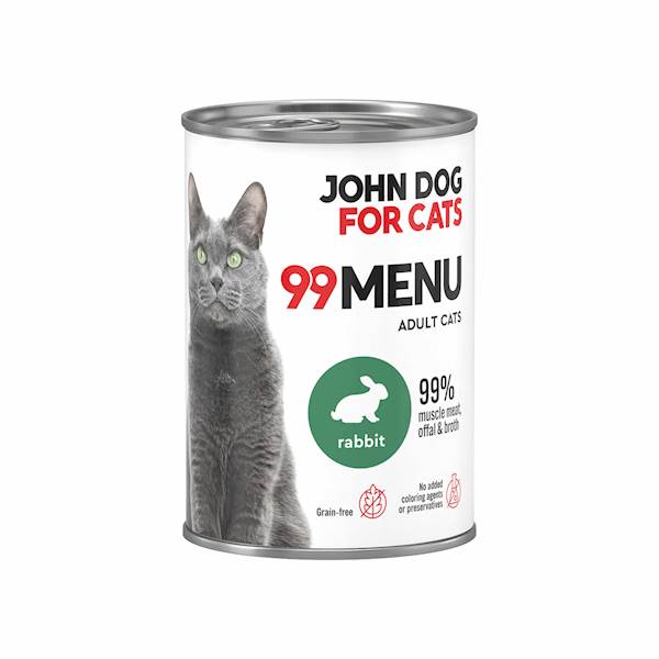 JOHN DOG FOR CATS 99-MENU KRÓLIK 400G