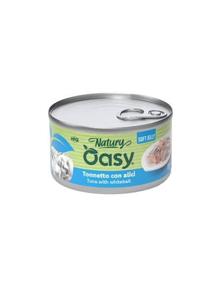 OASY CAT NATURAL JELLY TUŃCZYK Z MŁODYMI SARDYNKAMI 85G