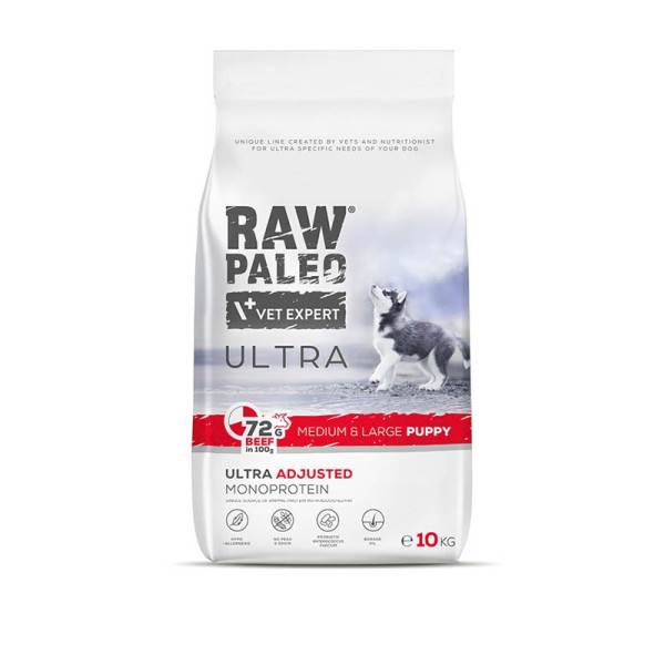 VET EXPERT RAW PALEO ULTRA PUPPY MEDIUM&LARGE BEEF 10KG
