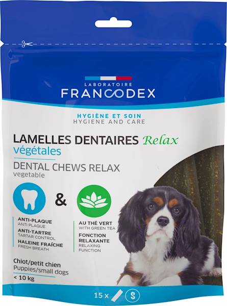FRANCODEX MAŁE PASKI DO GRYZIENIA DENTYSTYCZNO-USPOKAJAJĄCE 228G/15 PASKÓW