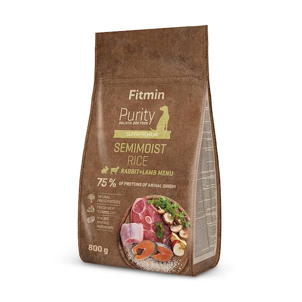 FITMIN DOG PURITY RICE SEMIMOIST RABBIT&LAMB 800G