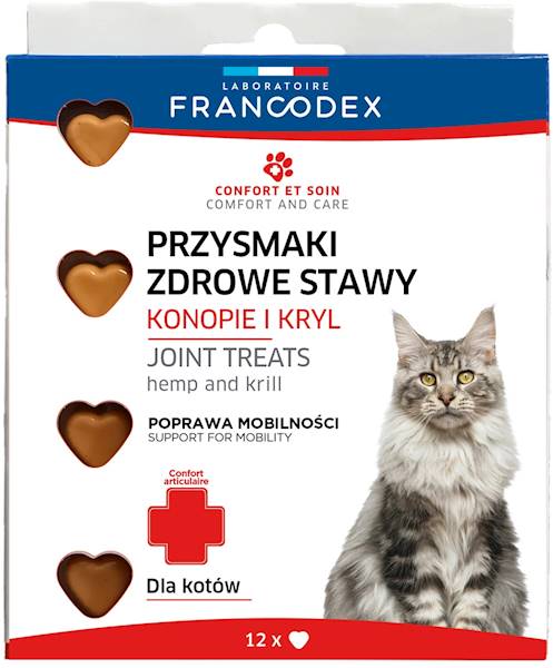 FRANCODEX CATS PRZYSMAKI ZDROWE STAWY KONOPIE I KRYL 12SZT