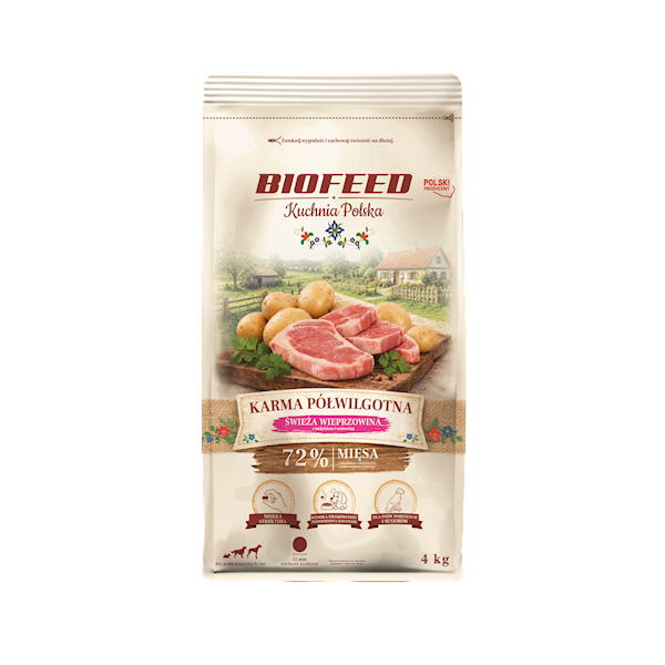 BIOFEED KUCHNIA POLSKA KARMA PÓŁWILGOTNA WIEPRZOWINA 4KG