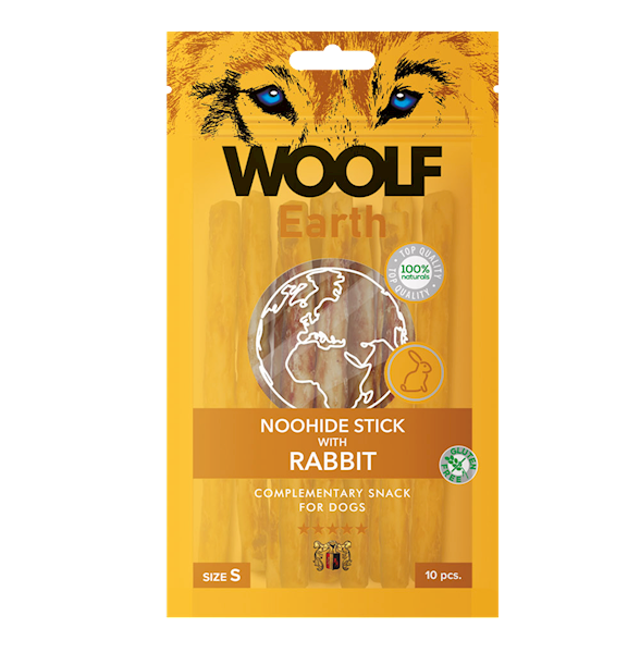 WOOLF EARTH NOOHIDE STICK WITH RABBIT S 90G