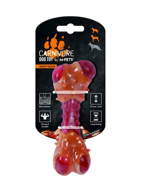M-PETS CARNIVORE DOG TOY MEATY BONE L 13,5CM BACON FLAVOUR
