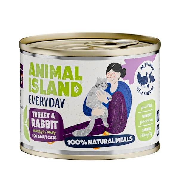 ANIMAL ISLAND CAT EVERYDAY INDYK I KRÓLIK (MUS) 200G