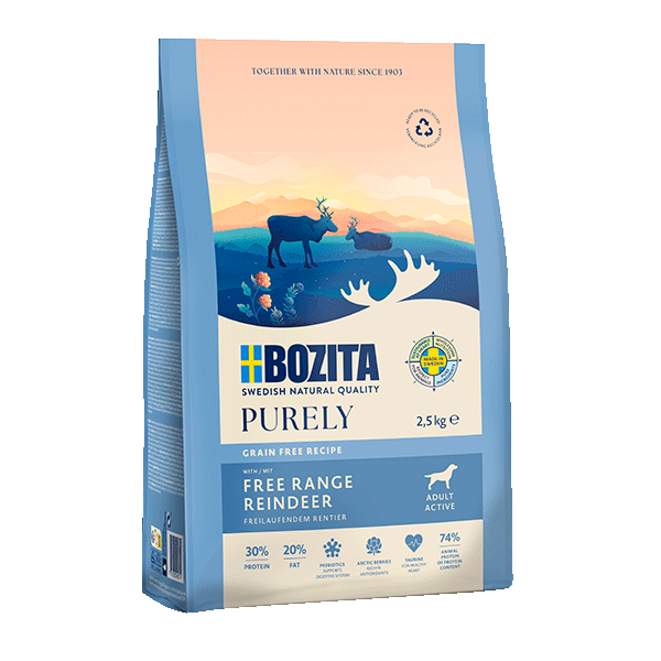 BOZITA PIES PURELY GRAIN FREE ADULT ACTIVE REINDEER 2,5KG