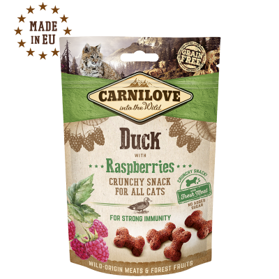 CARNILOVE CAT CRUNCHY SNACK DUCK WITH RASPBERRIES 50G