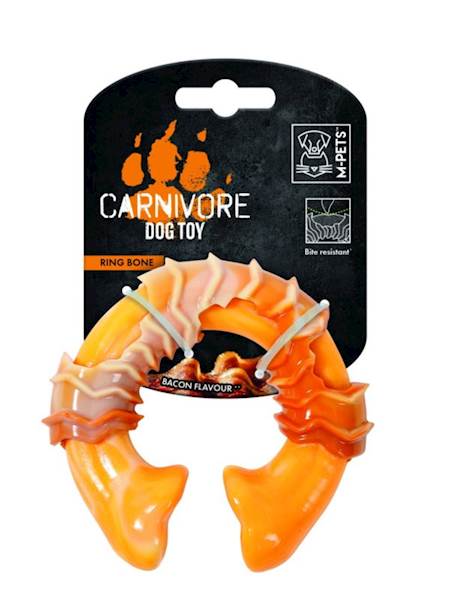 M-PETS CARNIVORE DOG TOY RING BONE S 10CM BACON FLAVOUR