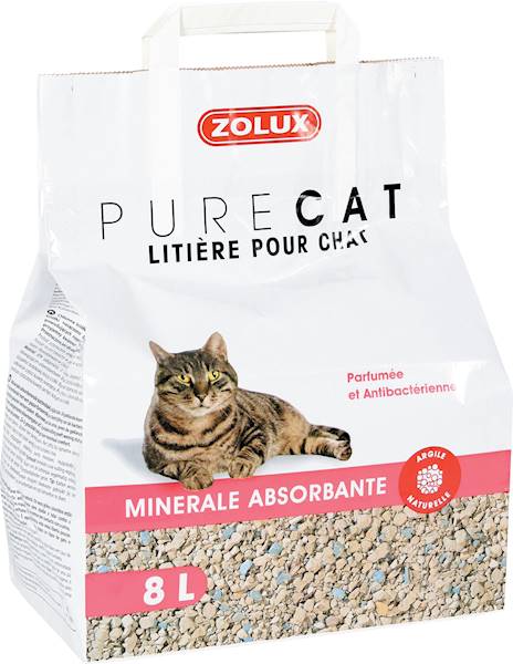 ZOLUX PURECAT PERFUMOWANY ŻWIREK MINERALNY POCHŁANIAJĄCY ZAPACHY 8L