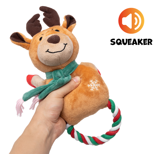 UNIQ PETS SQUEAKIES SZARPAK PIERŚCIEŃ RENIFER Z PISZCZAŁKĄ 25X35CM