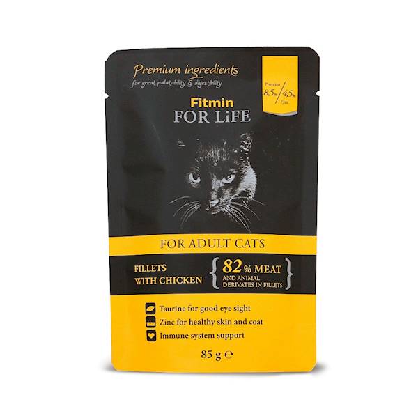 FITMIN CAT FOR LIFE ADULT CHICKEN 85G