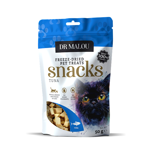 DR MALOU PRZYSMAKI LIOFILIZOWANE DLA KOTA 100% TUŃCZYKA 50G