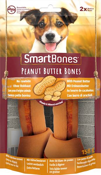 SMART BONES PEANUT BUTTER MEDIUM 2SZT 158G