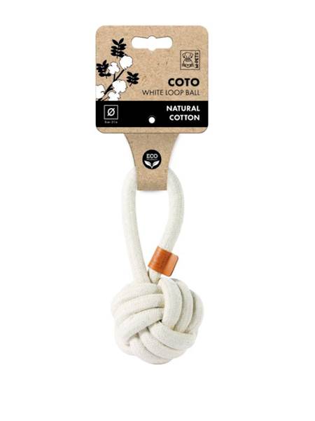 M-PETS COTO WHITE LOOP BALL 8CM