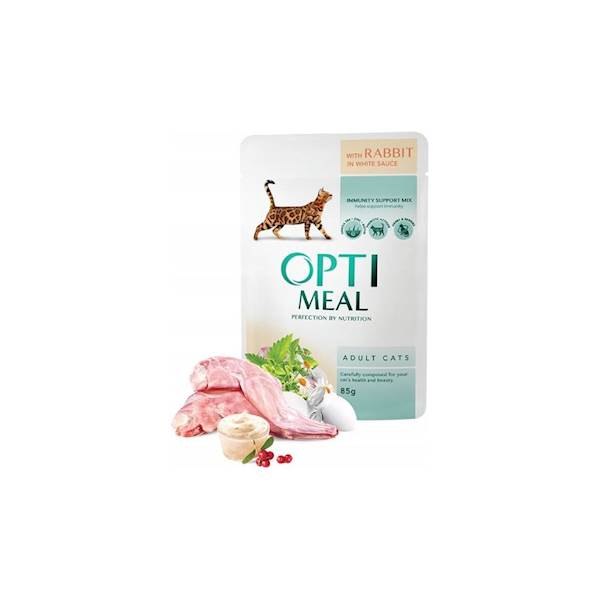 OPTIMEAL CAT KRÓLIK W BIAŁYM SOSIE 85G