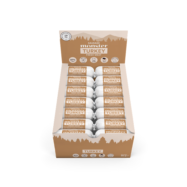 MONSTER DOG SAUSAGE TURKEY (KIEŁBASKA Z INDYKA) 80G