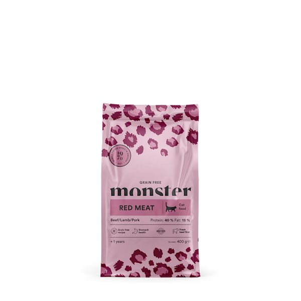 MONSTER CAT GRAIN FREE RED MEAT BEEF/LAMB/PORK (WOŁOWINA, JAGNIĘCINA I WIEPRZOWINA) 400G