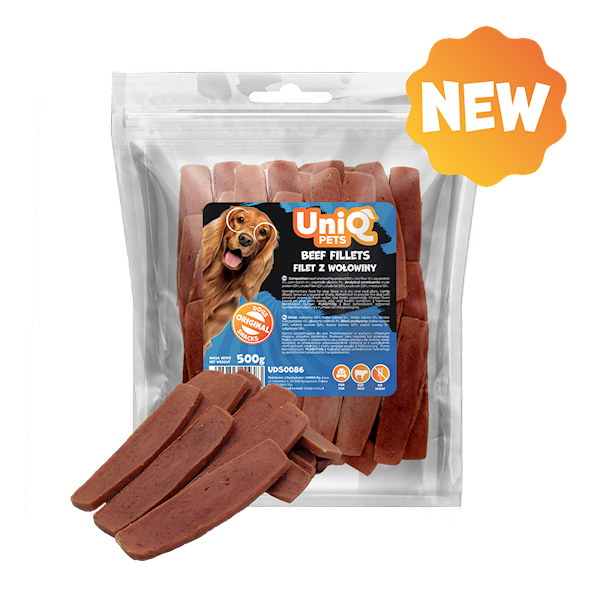 UNIQ PETS MEATY FILETY Z WOŁOWINY 500G