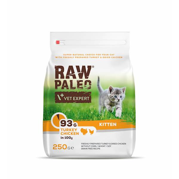 VET EXPERT RAW PALEO CAT KITTEN TURKEY&CHICKEN 250G