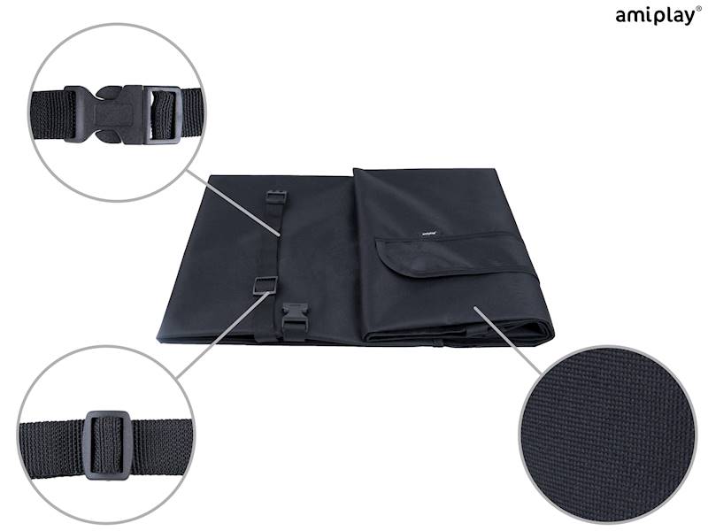 AMIPLAY MATA SAMOCHODOWA CZARNA 150X150CM