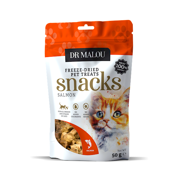 DR MALOU PRZYSMAKI LIOFILIZOWANE DLA KOTA 100% ŁOSOSIA 50G