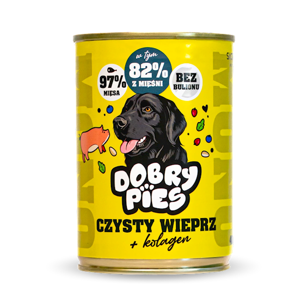 DOBRY PIES MONO CZYSTY WIEPRZ + KOLAGEN 400G