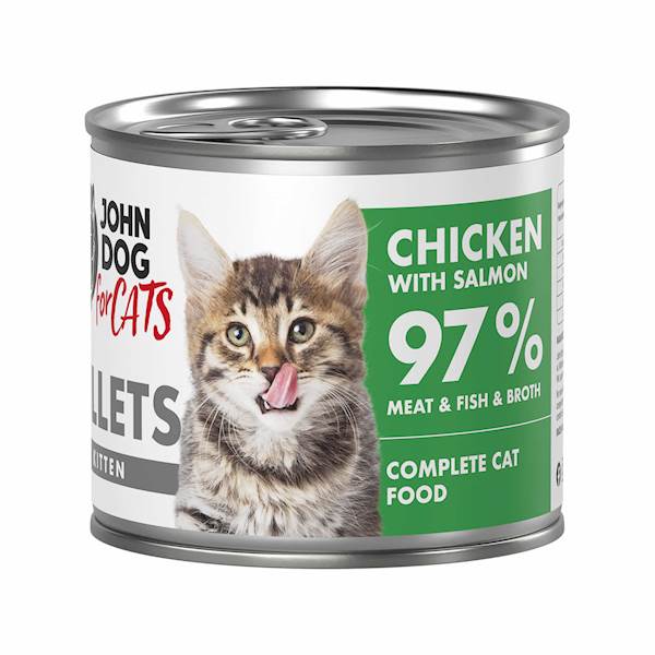 JOHN DOG FOR CATS FILETY KURCZAK Z ŁOSOSIEM 140G