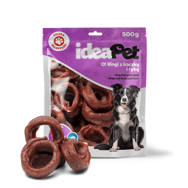 IDEAPET RINGI Z KACZKĄ I RYBĄ 500G