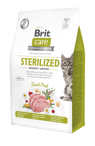 BRIT CARE CAT STERILIZED IMMUNITY FRESH PORK 400G