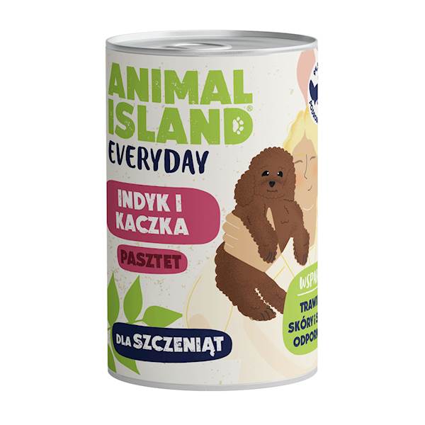 ANIMAL ISLAND DOG EVERYDAY INDYK I KACZKA DLA SZCZENIĄT (PASZTET) 400G