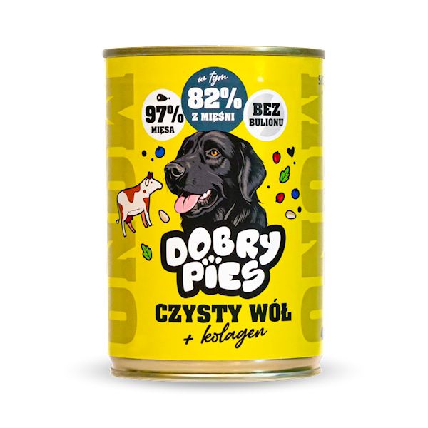 DOBRY PIES MONO CZYSTY WÓŁ + KOLAGEN 400G
