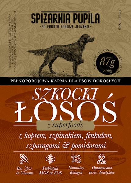 SPIŻARNIA PUPILA SUPERFOOD SZKOCKI ŁOSOŚ 12KG