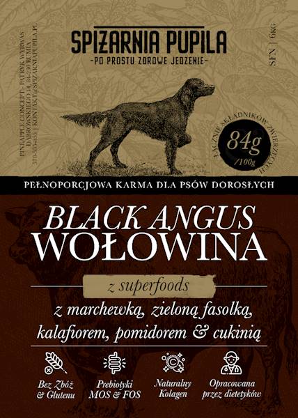 SPIŻARNIA PUPILA SUPERFOOD WOŁOWINA BLACK ANGUS 6KG