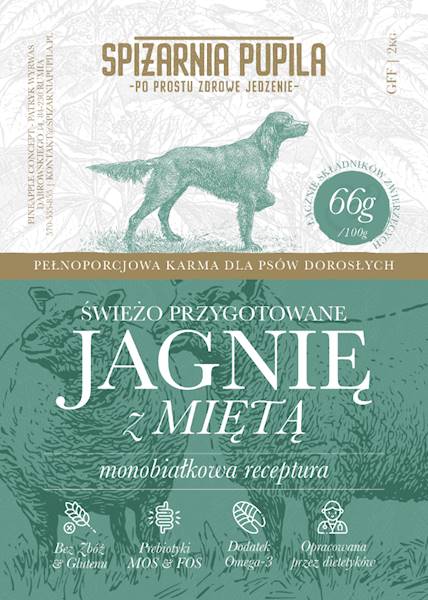 SPIŻARNIA PUPILA GRAIN FREE JAGNIĘ Z MIĘTĄ 2KG