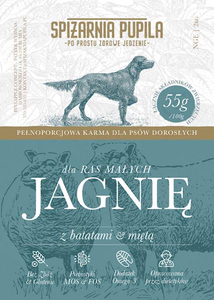 SPIŻARNIA PUPILA GRAIN FREE JAGNIĘ DLA RAS MAŁYCH 2KG