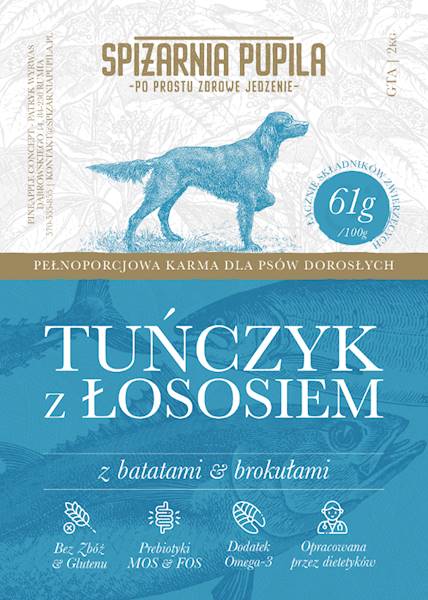 SPIŻARNIA PUPILA GRAIN FREE TUŃCZYK Z ŁOSOSIEM 2KG