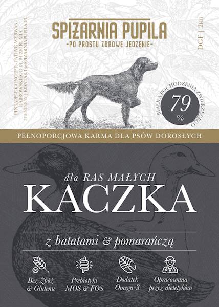 SPIŻARNIA PUPILA GRAIN FREE KACZKA DLA RAS MAŁYCH 2KG