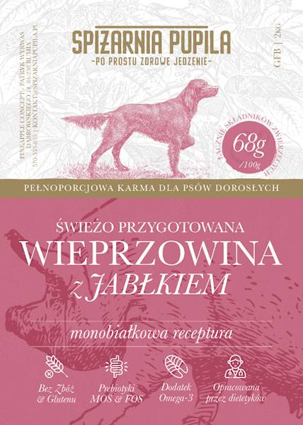SPIŻARNIA PUPILA GRAIN FREE WIEPRZOWINA Z JABŁKIEM 2KG